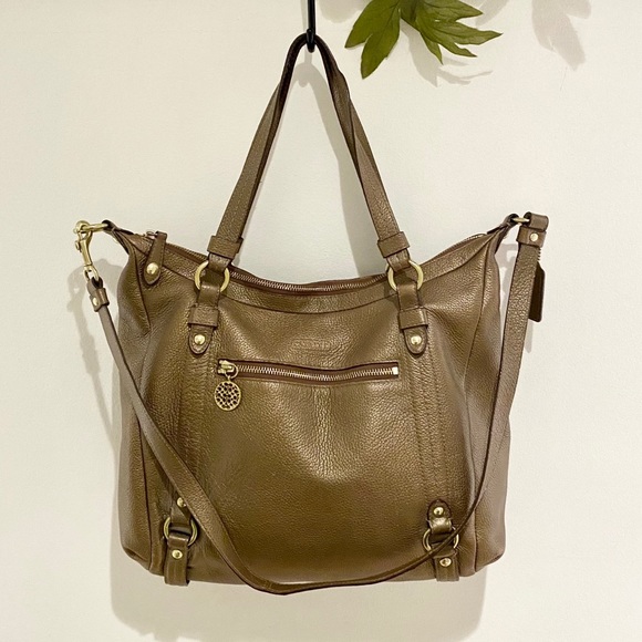 Coach Handbags - ❤️ Coach ‘Alexandra’ Pebbled Bronze Leather Tote